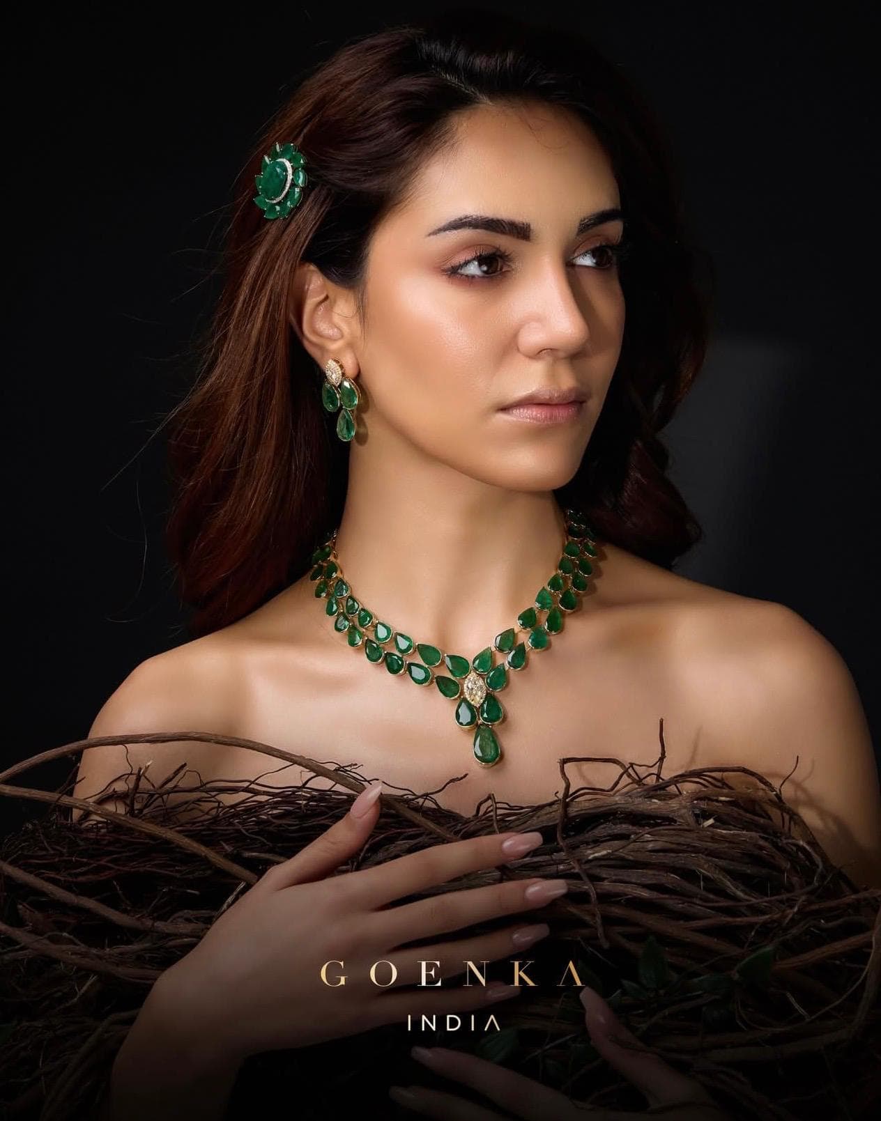 Sogand, Goenka India emerald necklace campaign, AG Models
