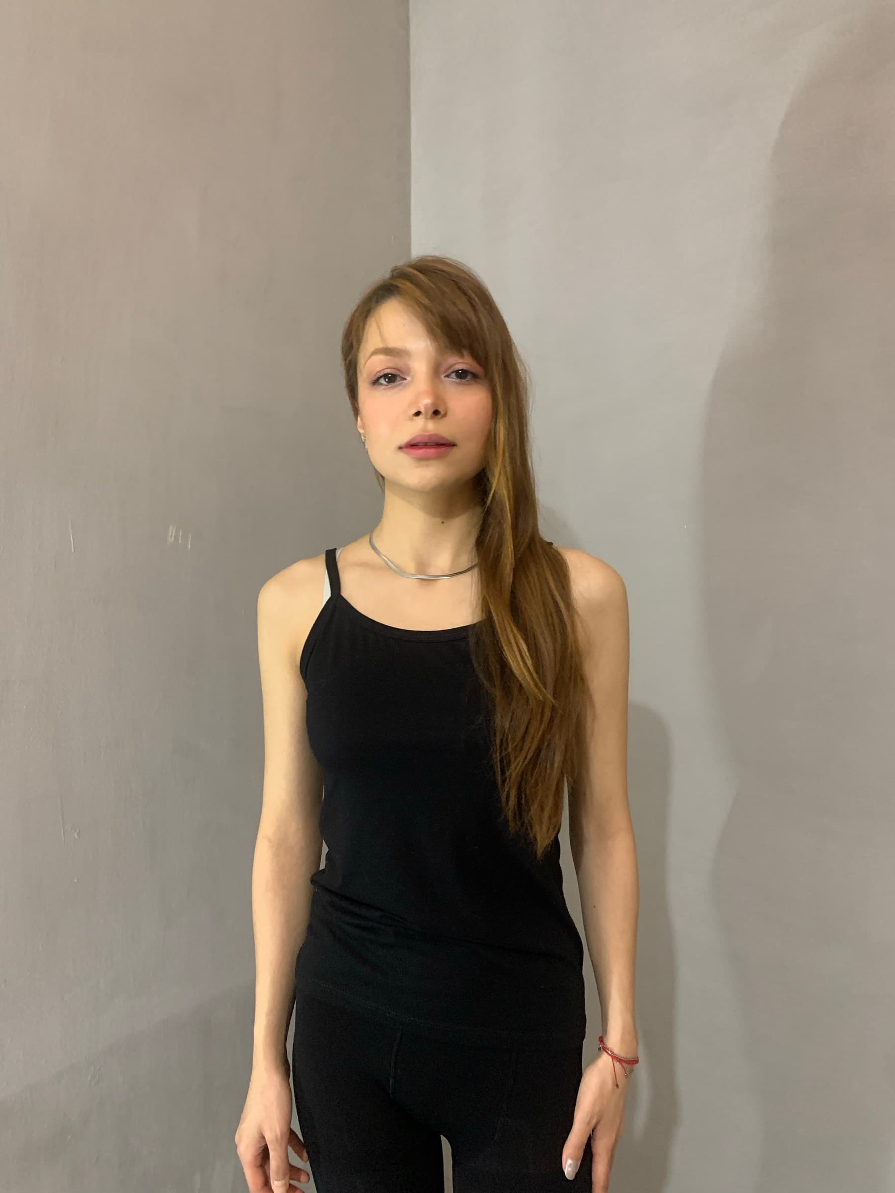 Mobina, Full-body polaroid. Current appearance. Minimal makeup. No retouching., AG Models
