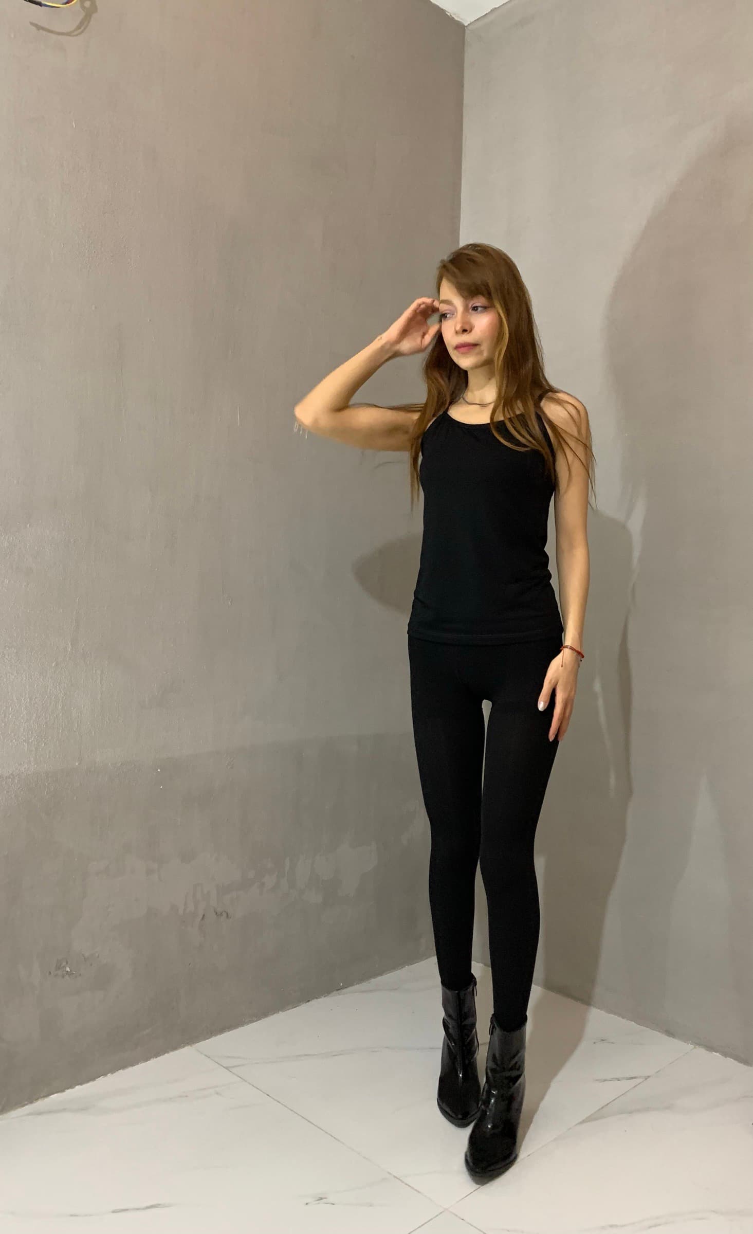 Mobina, Full-body polaroid. Current appearance. Minimal makeup. No retouching., AG Models